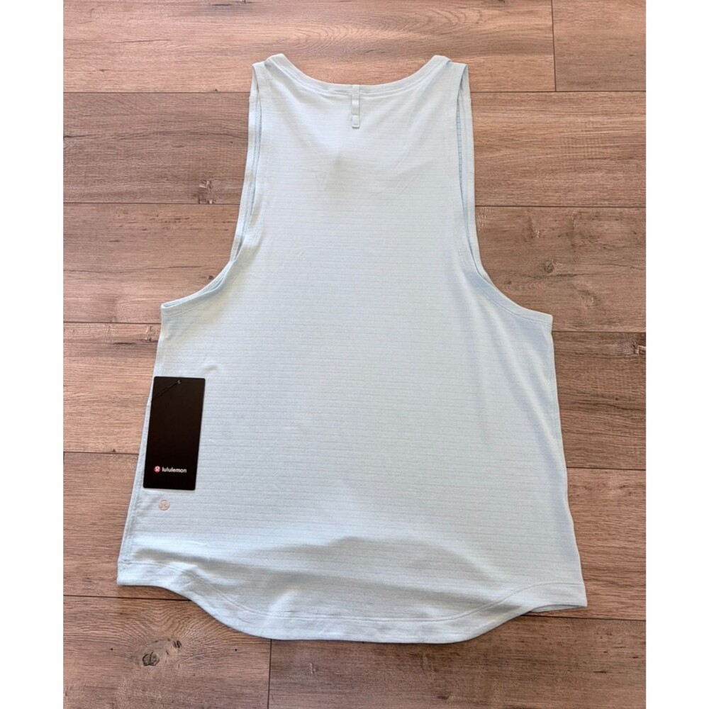 LULULEMON License To Train Tank Top Mens M Monaco Blue Mesh Strips Quick Dry - Picture 6 of 8
